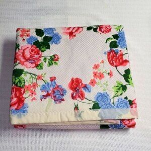 Vintage Colorful Floral Twin with Satin‎ Trim Blanket